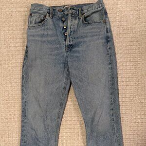 AGOLDE Riley High Rise Straight Crop Jeans Zephyr Size 26 New Without Tags